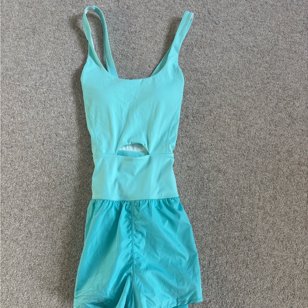 Aqua Blue Sleeveless Romper